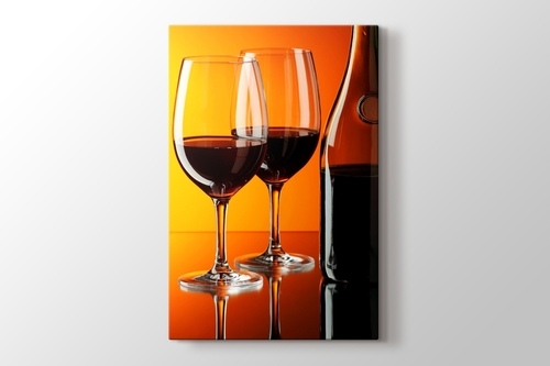 Picture of Red Wine over Orange Wall