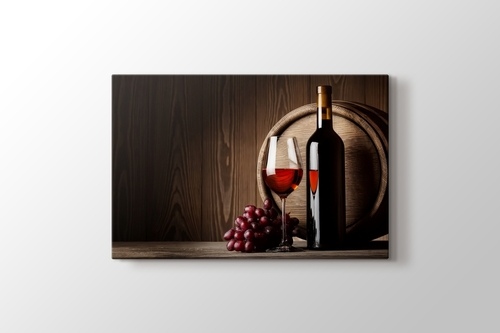 Picture of Red Grape Wine and Bottle