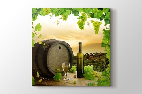 Picture of White Wine and Barrel