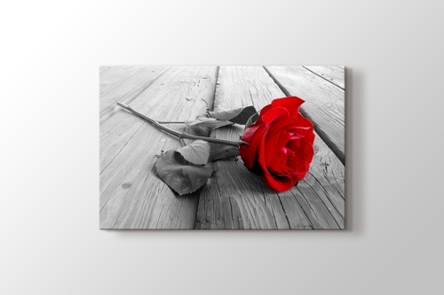 Picture of Red Rose on Wood