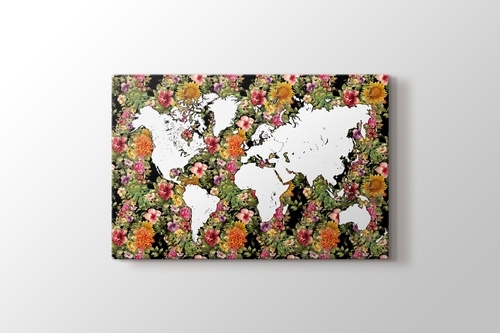 Picture of World Map Floral