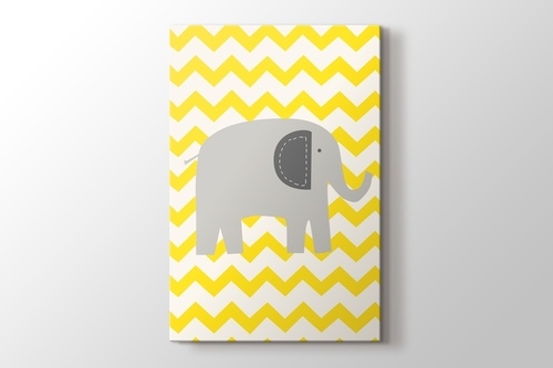 Picture of Elephant and Yellow Lines