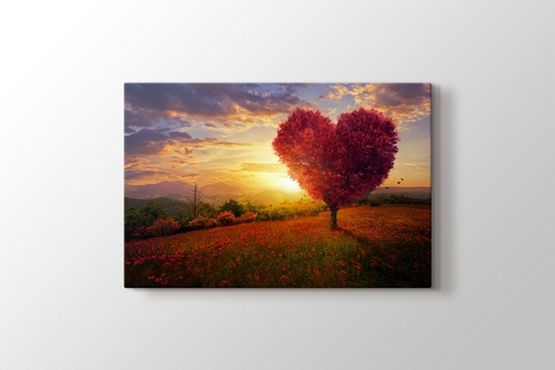 Photo & Art Print Red heart shaped tree