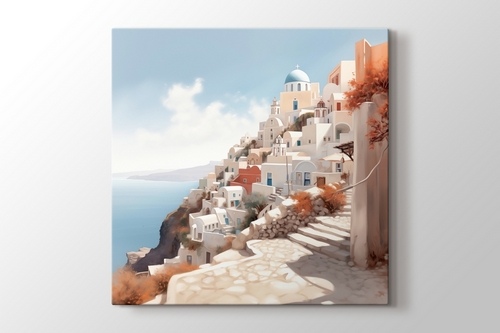 Picture of Santorini Greece Landscape - Digital Art