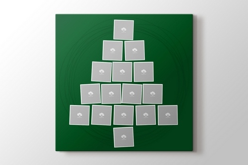 Picture of 16 photos to Christmas tree green mosaic canvas print